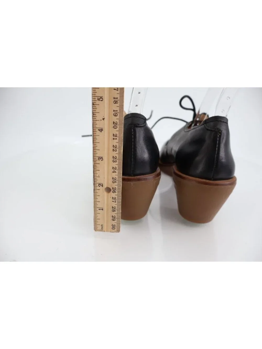 El Naturalista Aqua Heel Shoes Women 37 7 Black Lace Up Comfort Pumps Boho